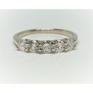 14k White Gold 0.90 CTW Diamond Anniversary Band